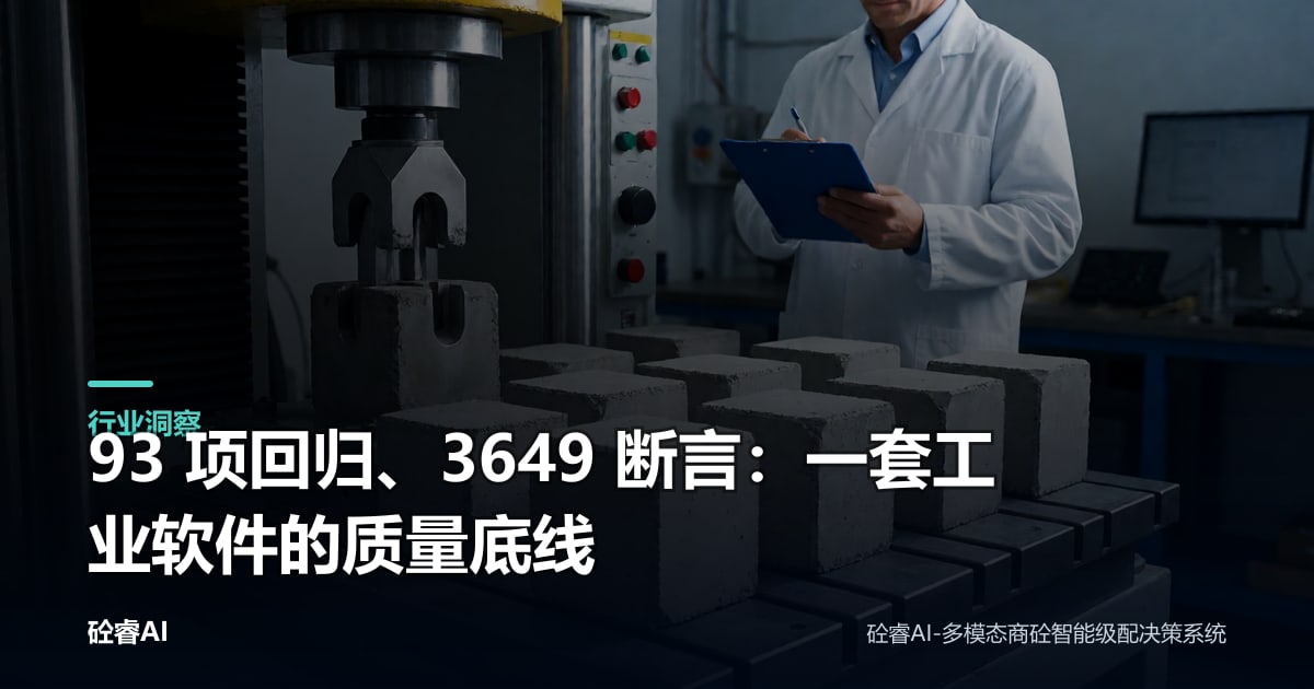 93 项回归、3649 断言：一套工业软件的质量底线