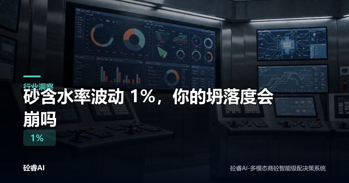 砂含水率波动 1%，你的坍落度会崩吗