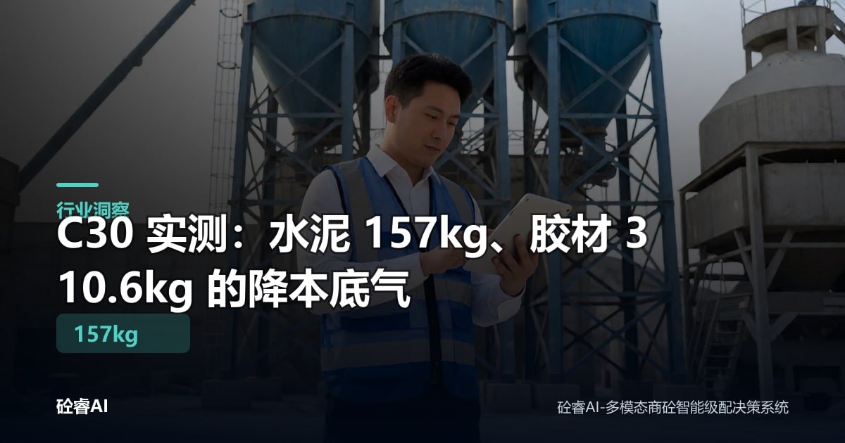 C30 实测：水泥 157kg、胶材 310.6kg 的降本底气