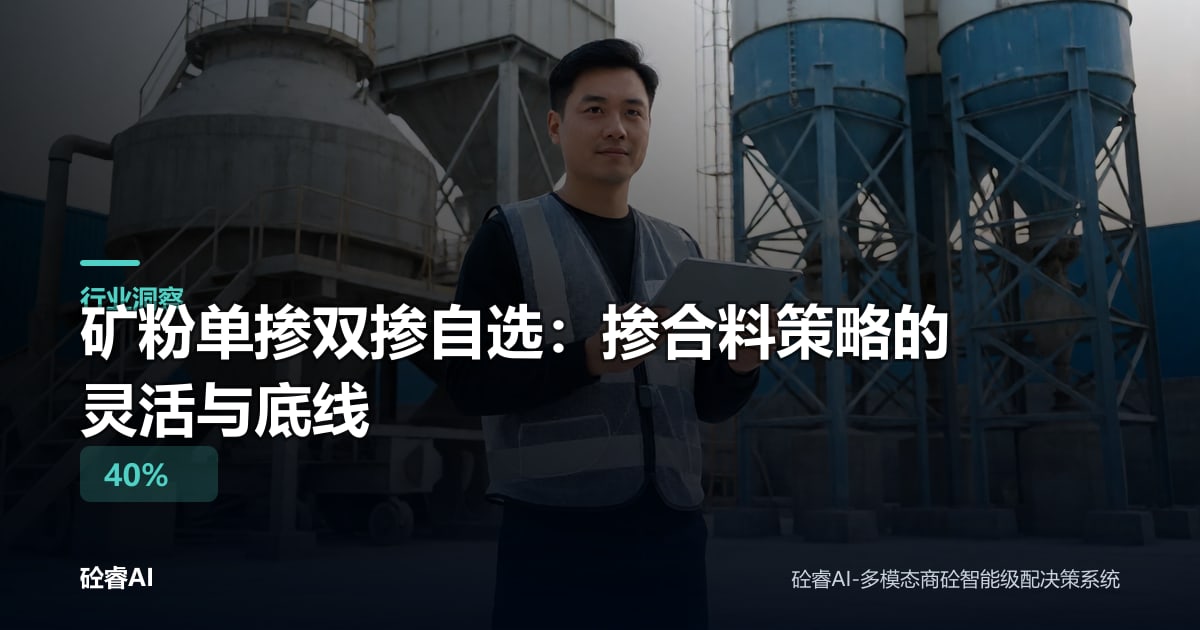 矿粉单掺双掺自选：掺合料策略的灵活与底线