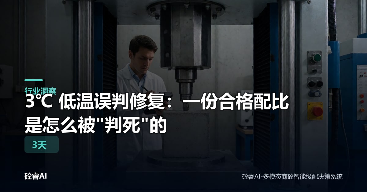 3℃ 低温误判修复：一份合格配比是怎么被"判死"的