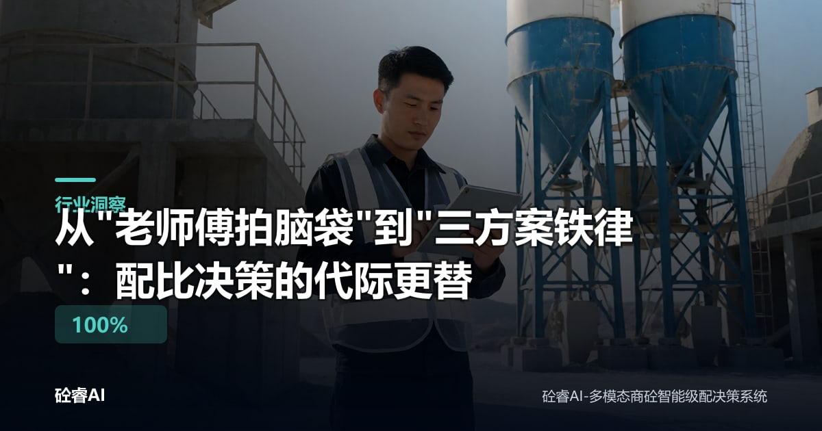 从"老师傅拍脑袋"到"三方案铁律"：配比决策的代际更替